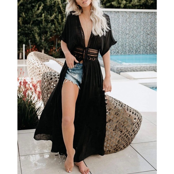 Sexy Open Front Kimono Cardigan - Picture 6 of 7